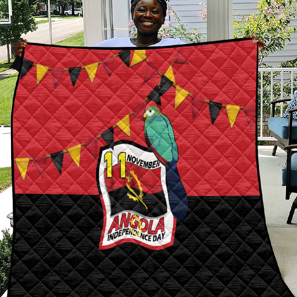 Happy Angola Independence Day Quilt With Red-crested Turaco - African Pride