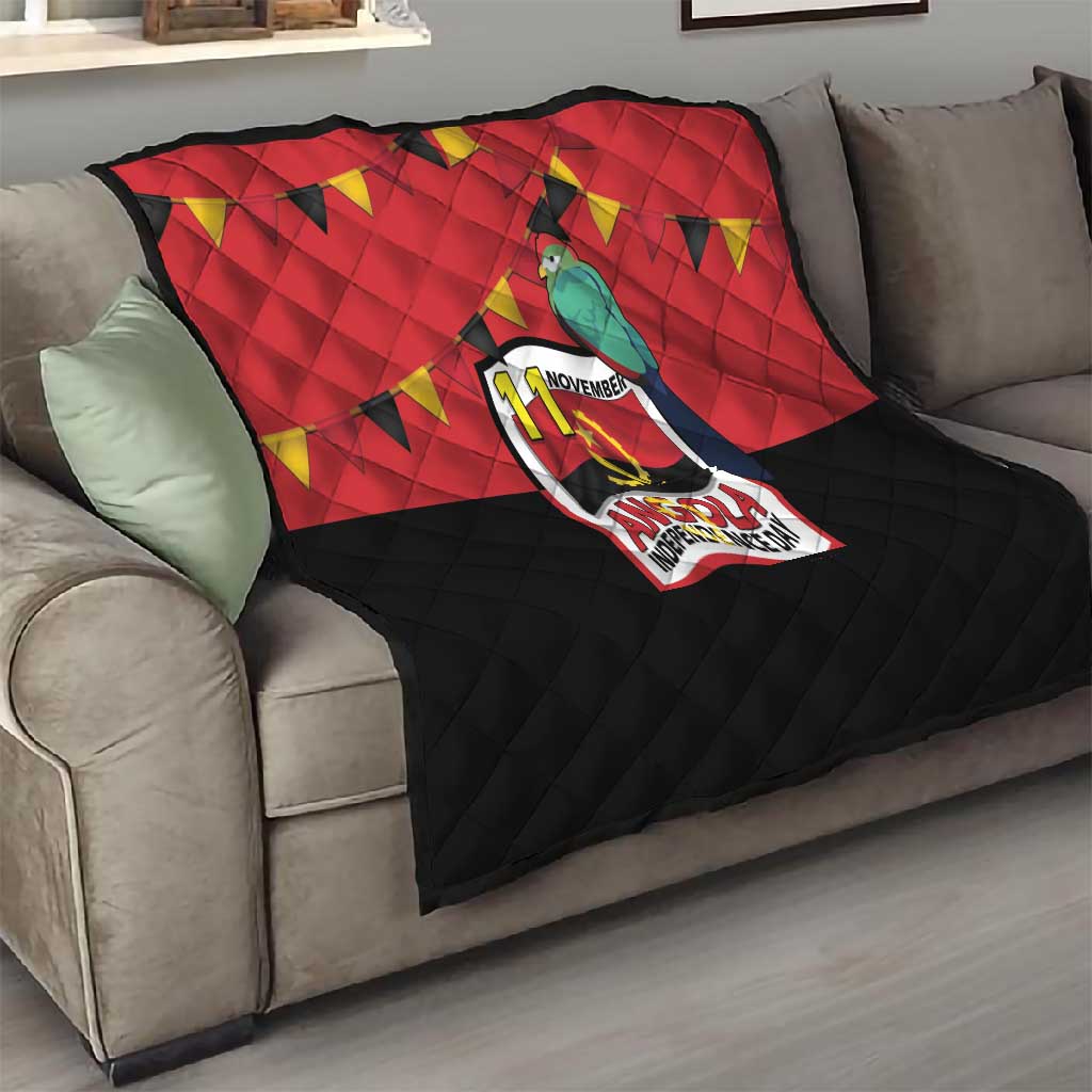 Happy Angola Independence Day Quilt With Red-crested Turaco - African Pride