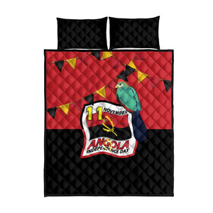 Happy Angola Independence Day Quilt Bed Set With Red-crested Turaco - African Pride