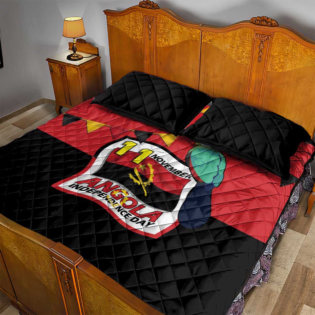 Happy Angola Independence Day Quilt Bed Set With Red-crested Turaco - African Pride