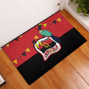 Happy Angola Independence Day Rubber Doormat With Red-crested Turaco - African Pride