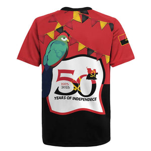 Happy Angola Independence Day Rugby Jersey With Red-crested Turaco - African Pride