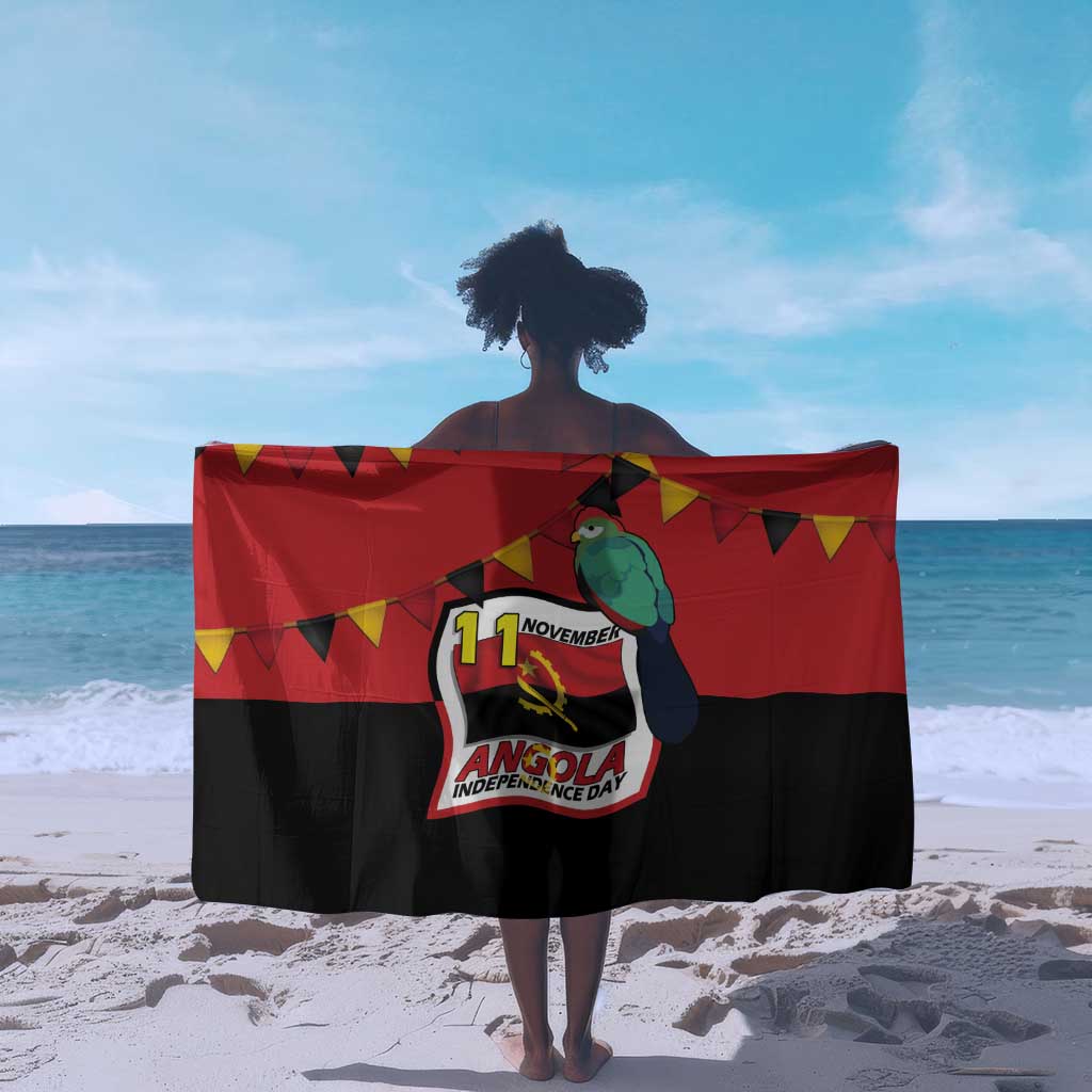 Happy Angola Independence Day Sarong With Red-crested Turaco - African Pride