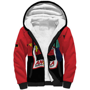 Happy Angola Independence Day Sherpa Hoodie With Red-crested Turaco - African Pride
