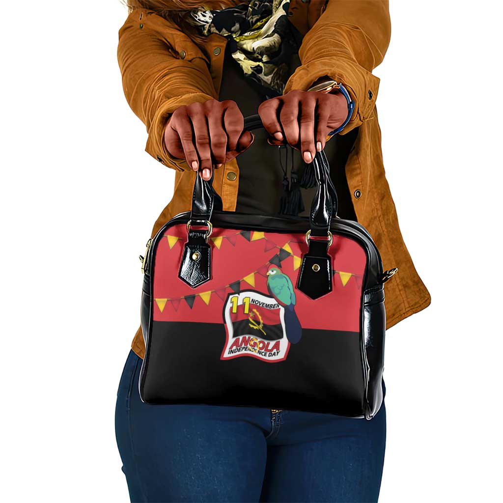 Happy Angola Independence Day Shoulder Handbag With Red-crested Turaco - African Pride