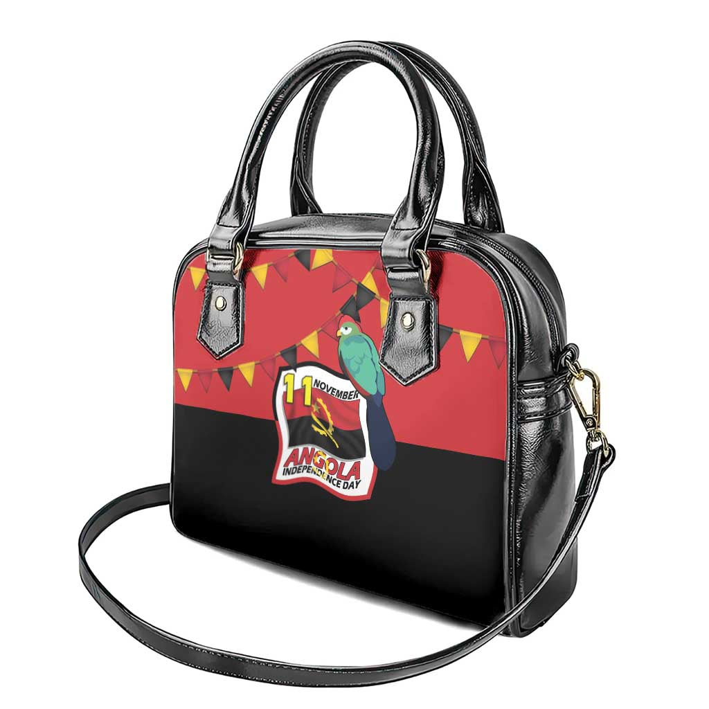 Happy Angola Independence Day Shoulder Handbag With Red-crested Turaco - African Pride