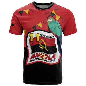 Happy Angola Independence Day T shirt With Red-crested Turaco - African Pride