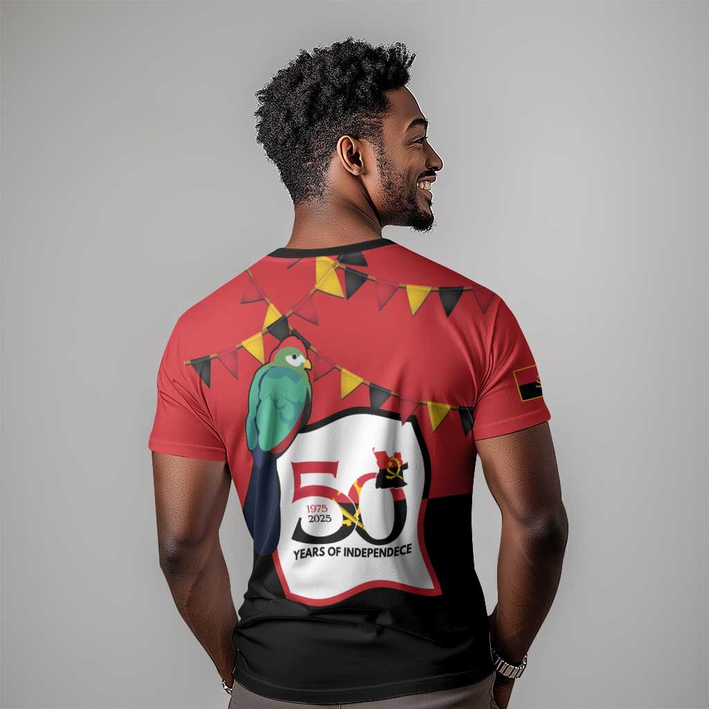 Happy Angola Independence Day T shirt With Red-crested Turaco - African Pride