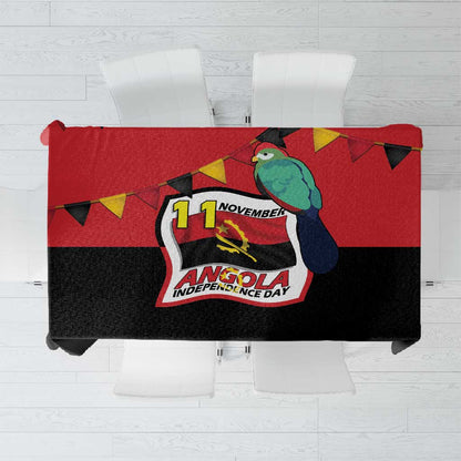 Happy Angola Independence Day Tablecloth With Red-crested Turaco - African Pride