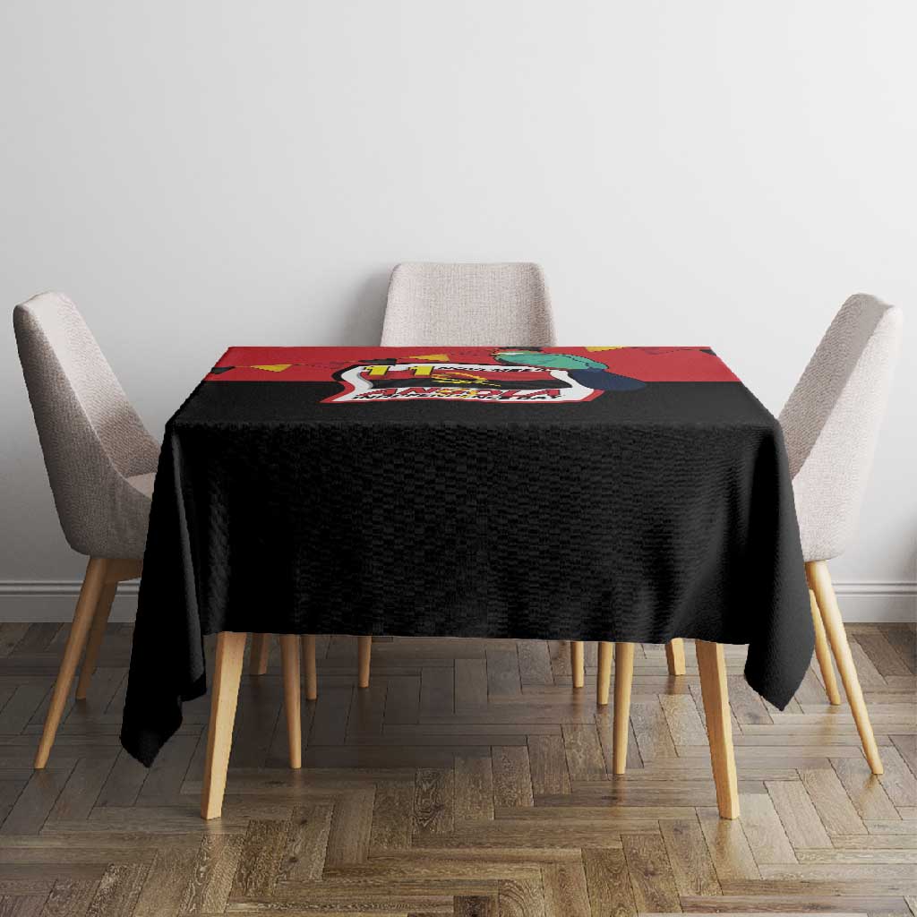 Happy Angola Independence Day Tablecloth With Red-crested Turaco - African Pride