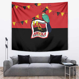 Happy Angola Independence Day Tapestry With Red-crested Turaco - African Pride