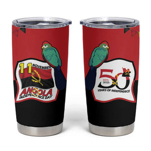 Happy Angola Independence Day Tumbler Cup With Red-crested Turaco - African Pride