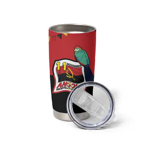 Happy Angola Independence Day Tumbler Cup With Red-crested Turaco - African Pride