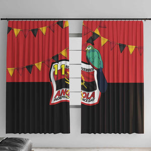 Happy Angola Independence Day Window Curtain With Red-crested Turaco - African Pride