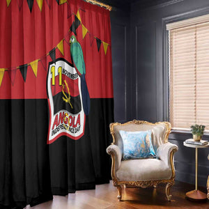 Happy Angola Independence Day Window Curtain With Red-crested Turaco - African Pride