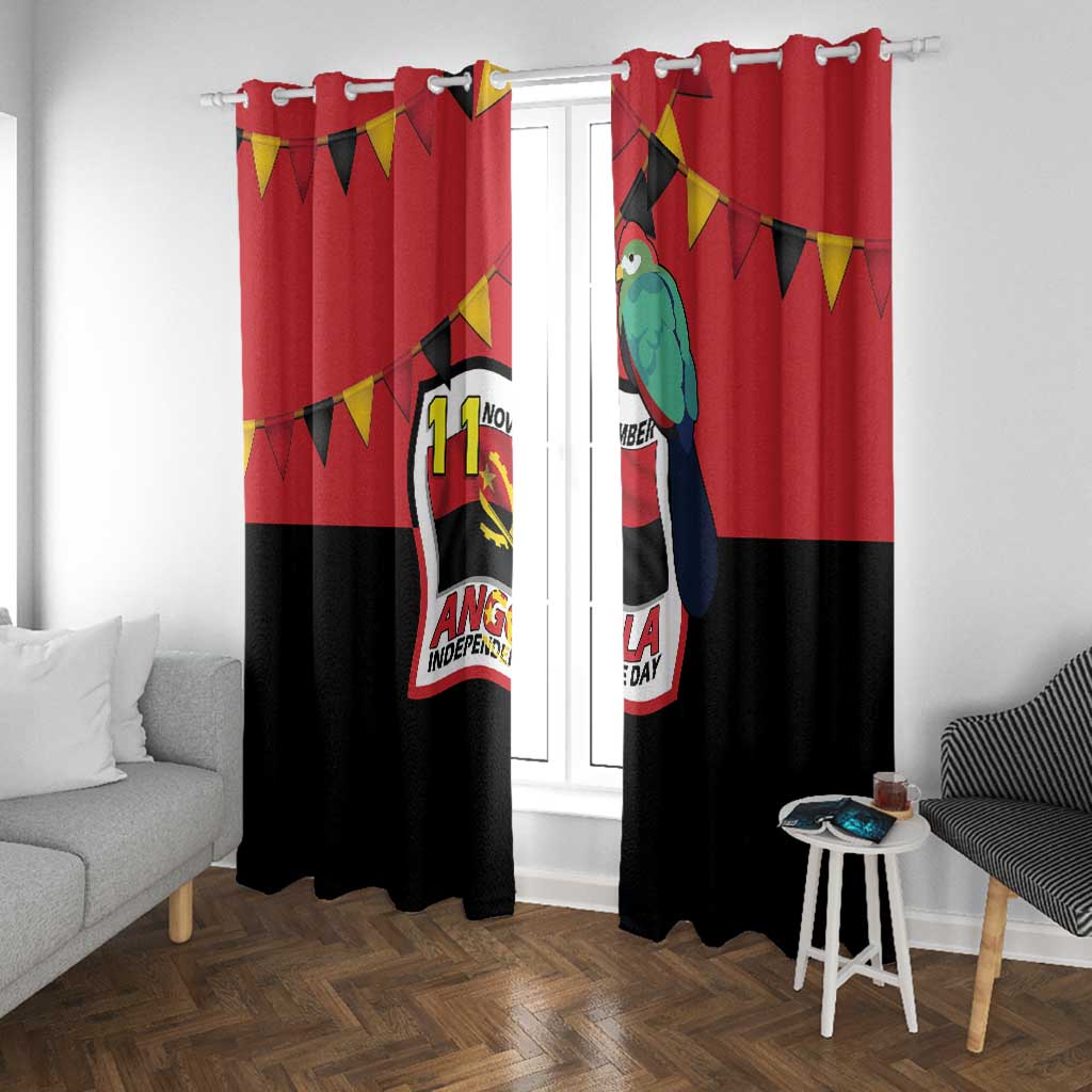 Happy Angola Independence Day Window Curtain With Red-crested Turaco - African Pride