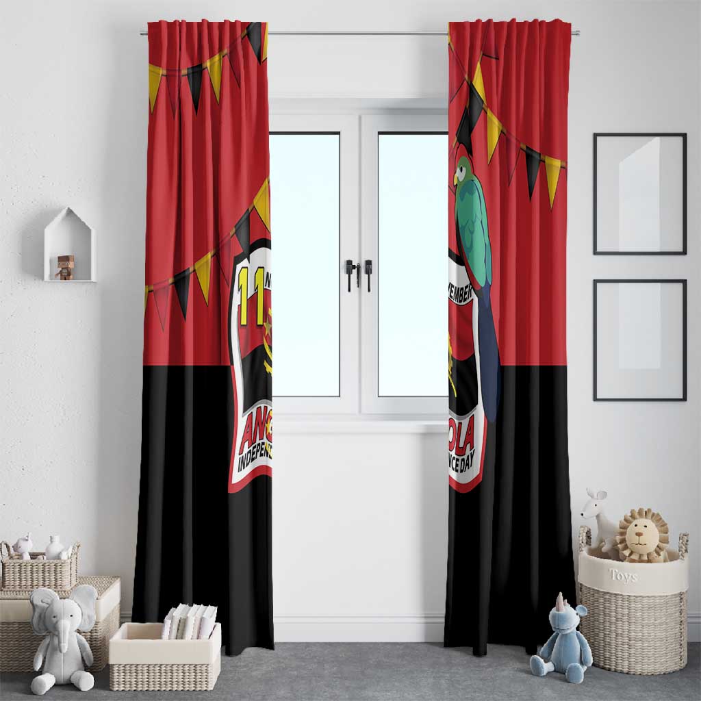 Happy Angola Independence Day Window Curtain With Red-crested Turaco - African Pride