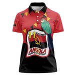 Happy Angola Independence Day Women Polo Shirt With Red-crested Turaco - African Pride