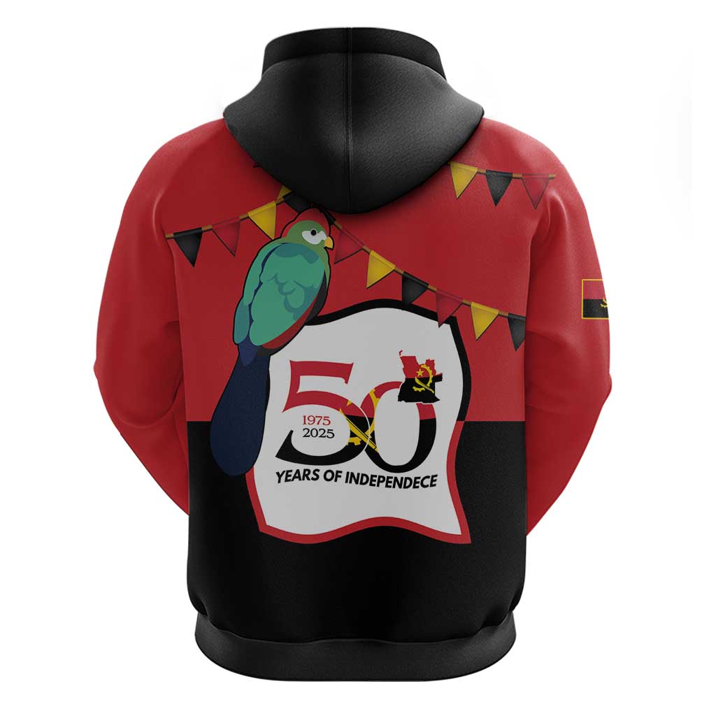 Happy Angola Independence Day Zip Hoodie With Red-crested Turaco - African Pride