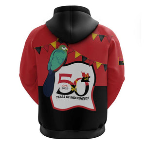 Happy Angola Independence Day Zip Hoodie With Red-crested Turaco - African Pride