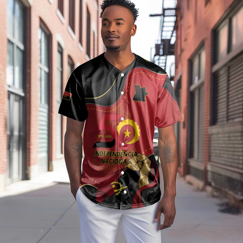 Personalized Dia da Independencia de Angola Baseball Jersey Virtus Unita Fortior - African Pride