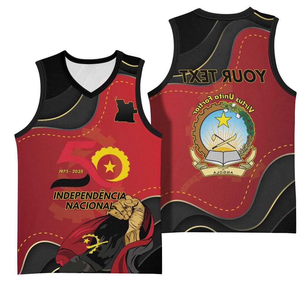 Personalized Dia da Independencia de Angola Basketball Jersey Virtus Unita Fortior - African Pride
