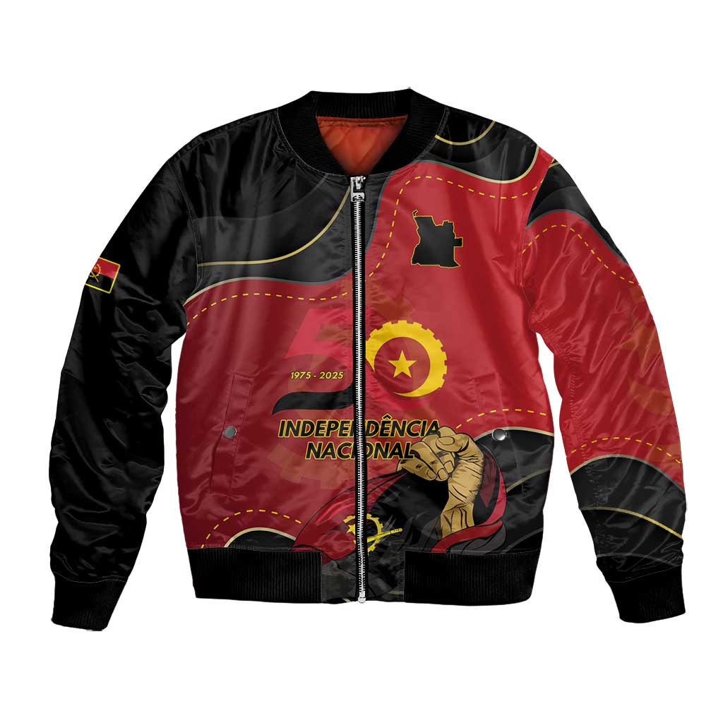 Personalized Dia da Independencia de Angola Bomber Jacket Virtus Unita Fortior - African Pride