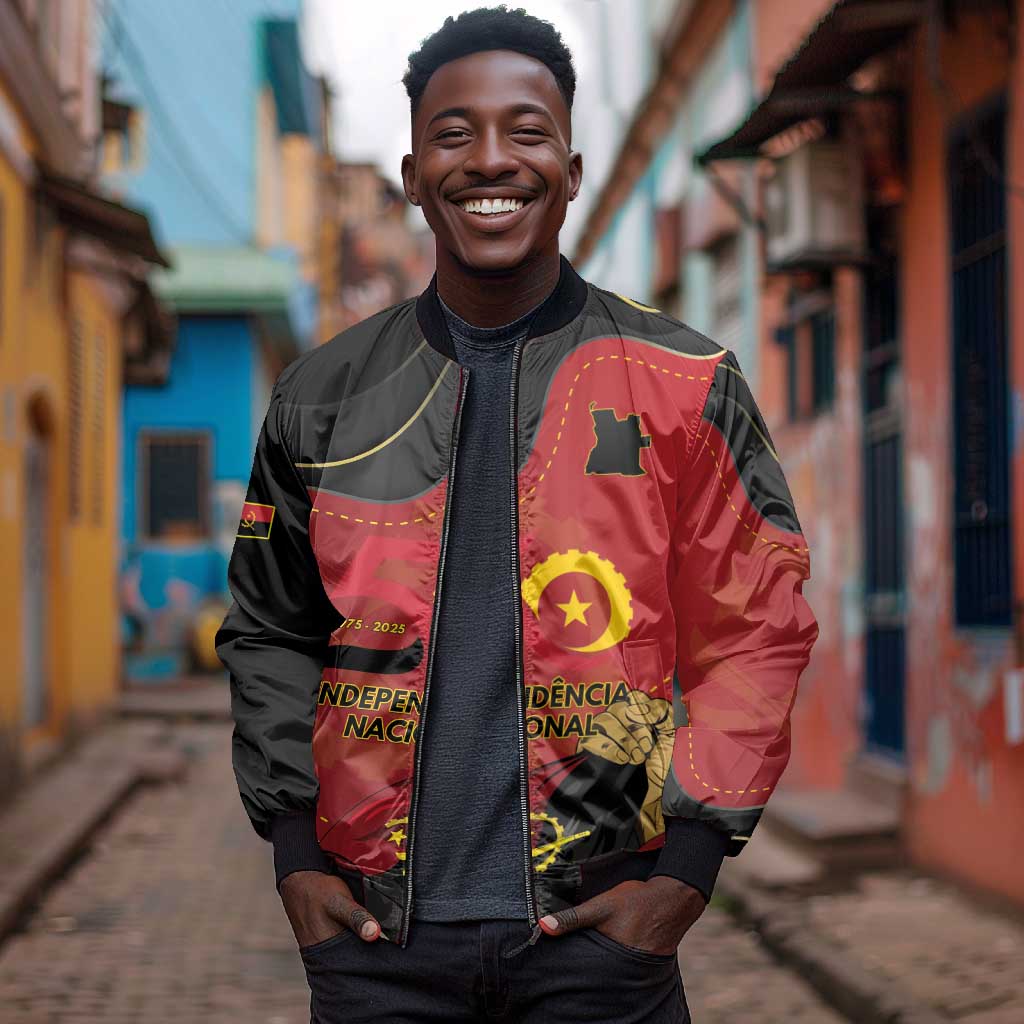 Personalized Dia da Independencia de Angola Bomber Jacket Virtus Unita Fortior - African Pride