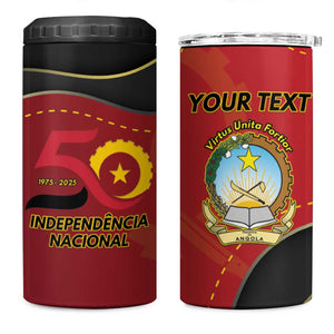 Personalized Dia da Independencia de Angola 4 in 1 Can Cooler Tumbler Virtus Unita Fortior - African Pride