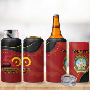 Personalized Dia da Independencia de Angola 4 in 1 Can Cooler Tumbler Virtus Unita Fortior - African Pride