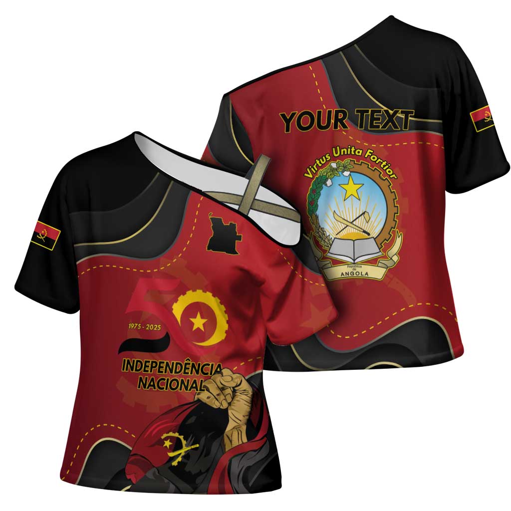 Personalized Angola Independence Day Cross Shoulder Shirt Virtue Is Stronger When United