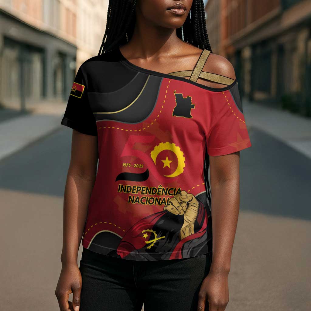 Personalized Angola Independence Day Cross Shoulder Shirt Virtue Is Stronger When United