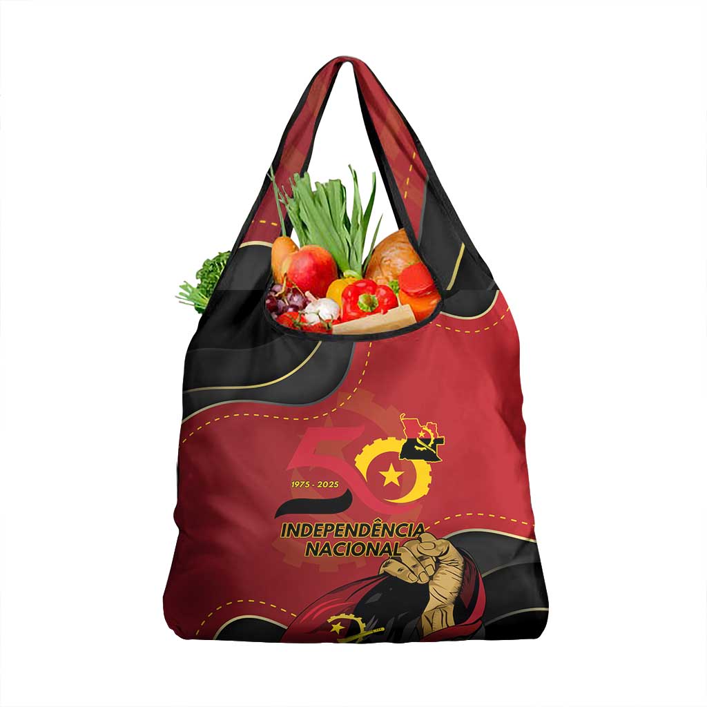 Dia da Independencia de Angola Grocery Bag Virtus Unita Fortior - African Pride