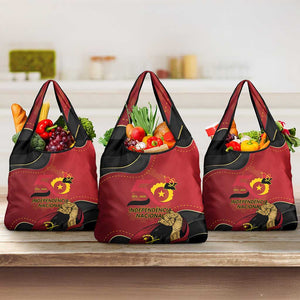 Dia da Independencia de Angola Grocery Bag Virtus Unita Fortior - African Pride