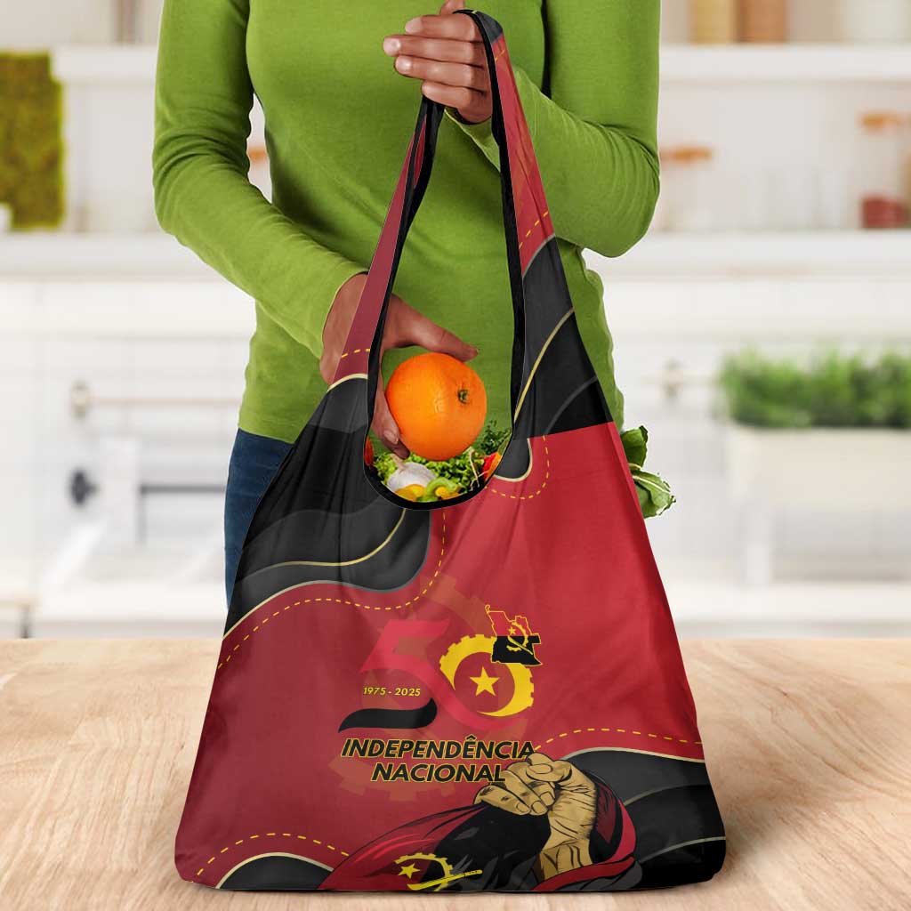 Dia da Independencia de Angola Grocery Bag Virtus Unita Fortior - African Pride