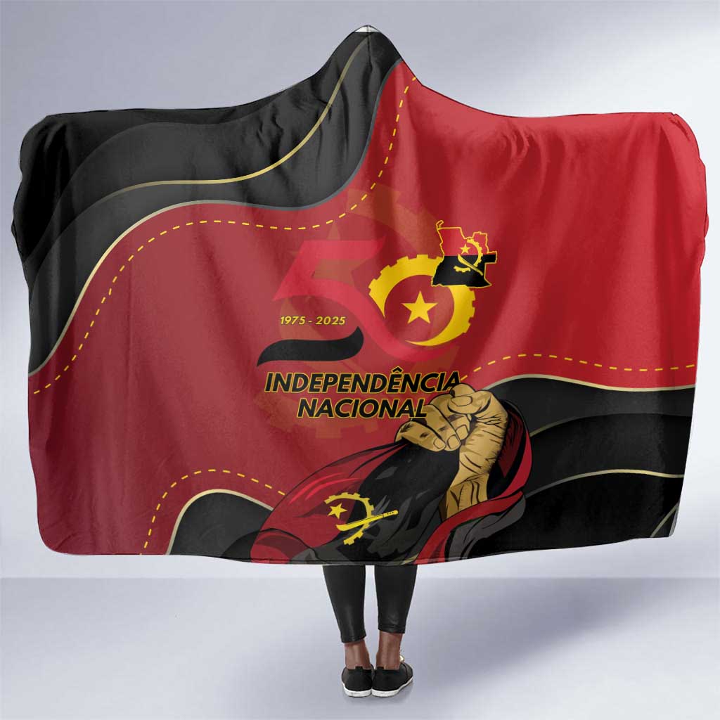 Dia da Independencia de Angola Hooded Blanket Virtus Unita Fortior - African Pride