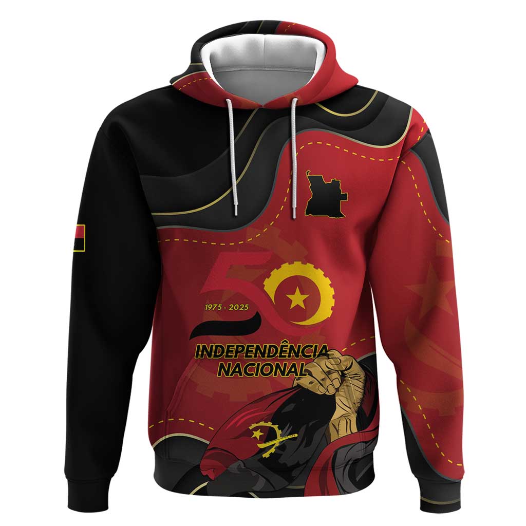 Personalized Dia da Independencia de Angola Hoodie Virtus Unita Fortior - African Pride
