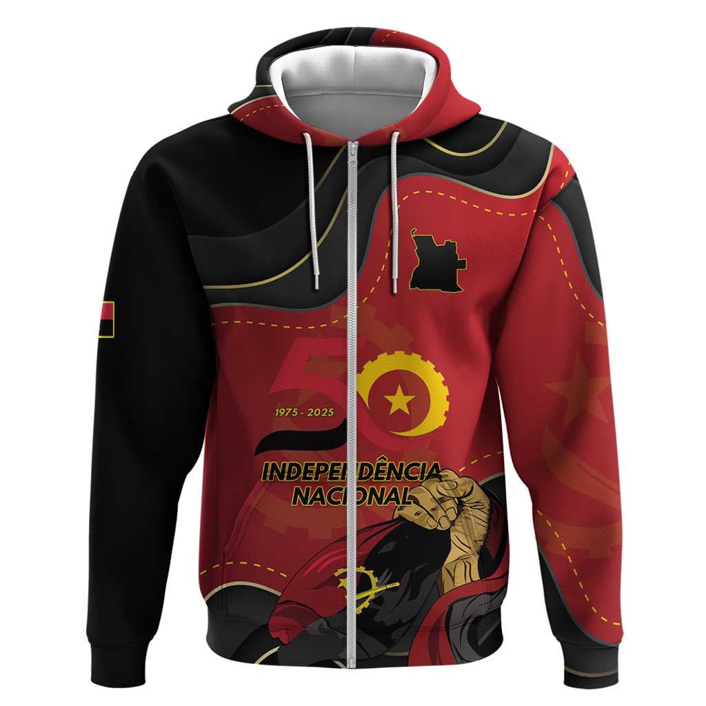 Personalized Dia da Independencia de Angola Hoodie Virtus Unita Fortior - African Pride