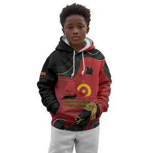 Personalized Dia da Independencia de Angola Kid Hoodie Virtus Unita Fortior - African Pride