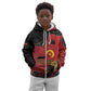 Personalized Dia da Independencia de Angola Kid Hoodie Virtus Unita Fortior - African Pride