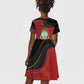 Personalized Dia da Independencia de Angola Kid Short Sleeve Dress Virtus Unita Fortior - African Pride