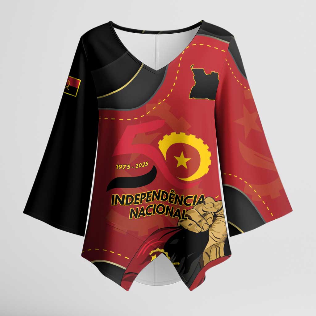 Personalized Angola Independence Day Kimono Sleeve Blouse Virtue Is Stronger When United