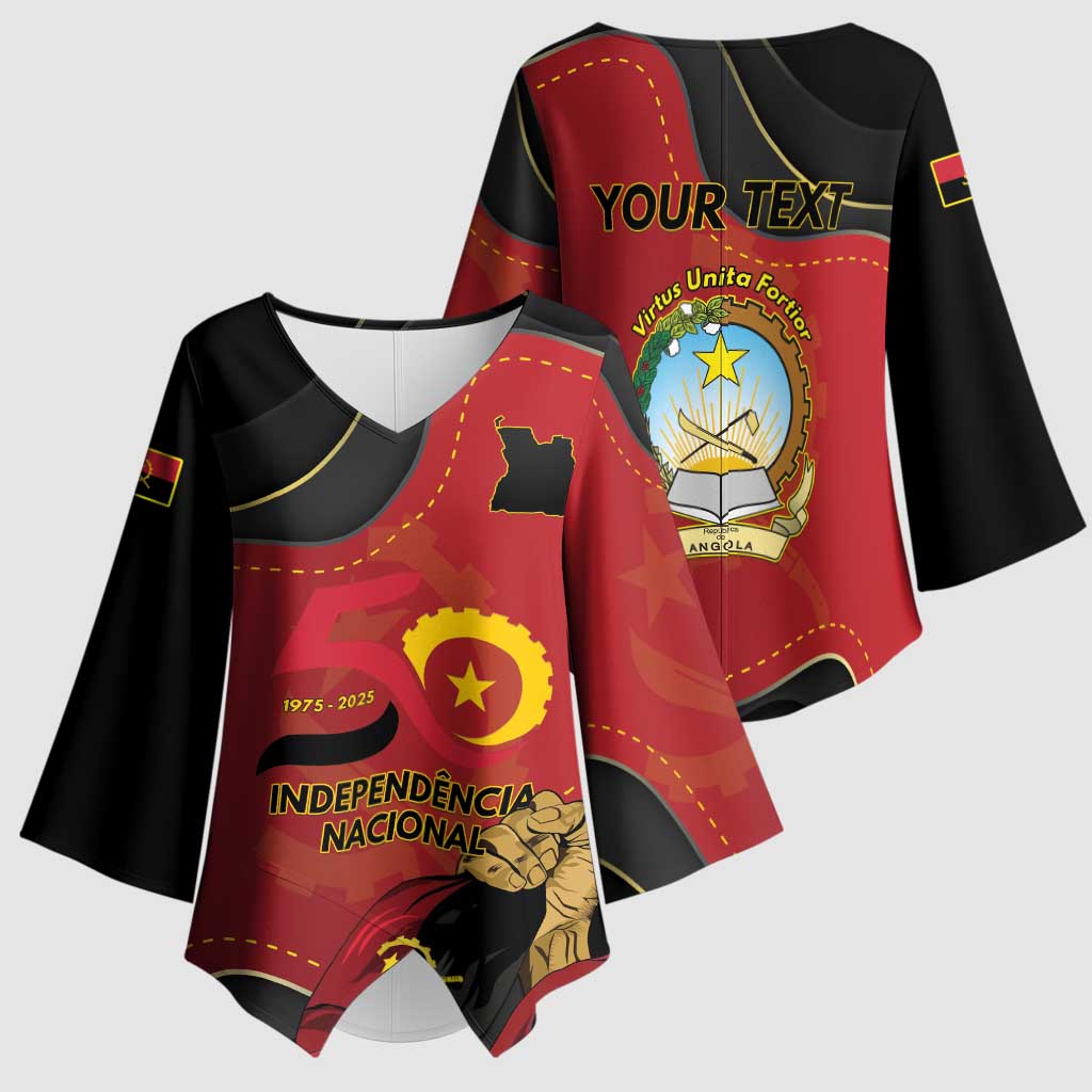 Personalized Angola Independence Day Kimono Sleeve Blouse Virtue Is Stronger When United