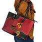 Dia da Independencia de Angola Leather Tote Bag Virtus Unita Fortior - African Pride