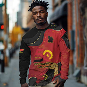 Personalized Dia da Independencia de Angola Long Sleeve Shirt Virtus Unita Fortior - African Pride