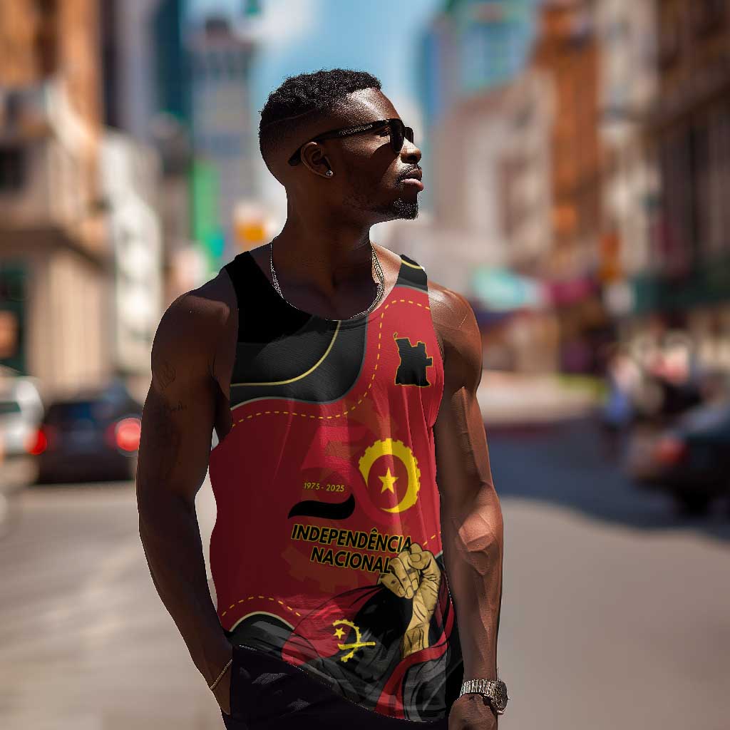 Personalized Dia da Independencia de Angola Men Tank Top Virtus Unita Fortior - African Pride