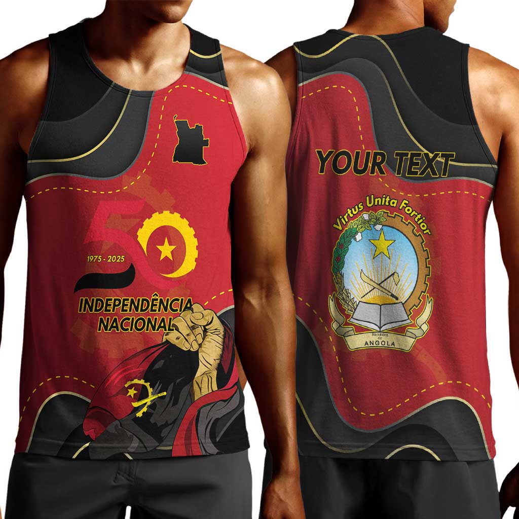 Personalized Dia da Independencia de Angola Men Tank Top Virtus Unita Fortior - African Pride