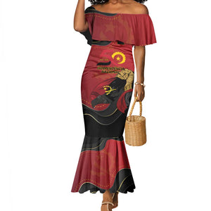 Personalized Dia da Independencia de Angola Mermaid Dress Virtus Unita Fortior - African Pride