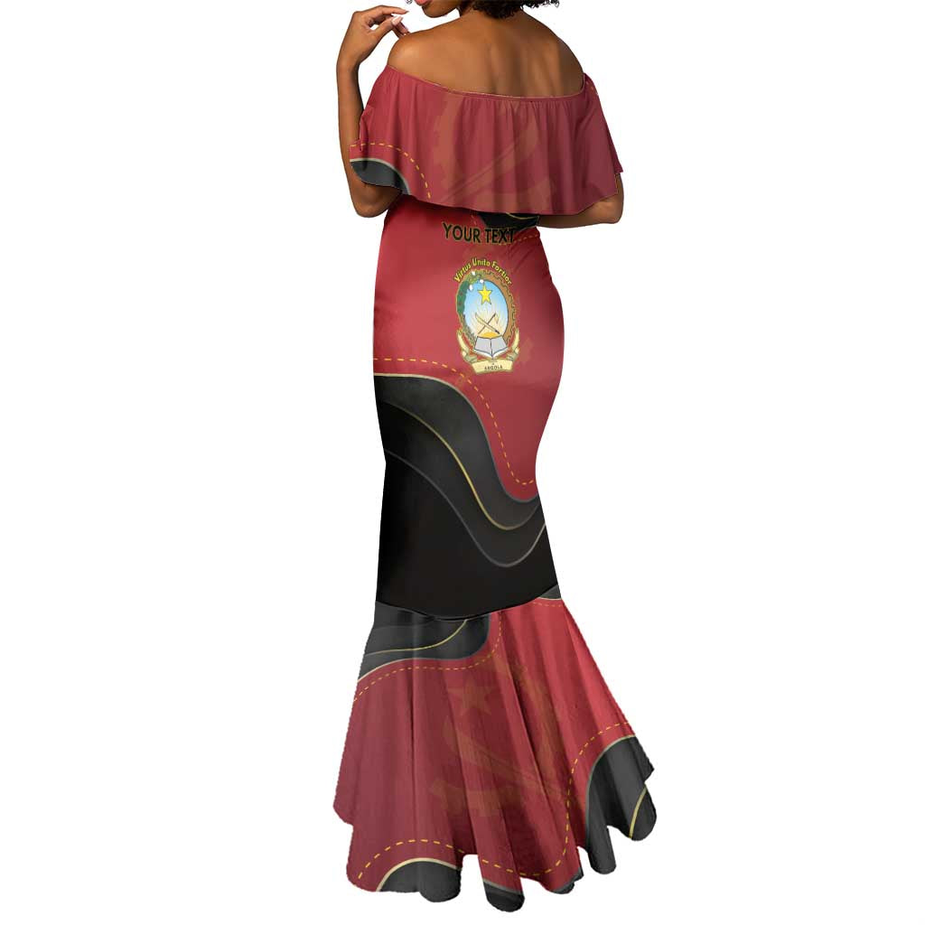 Personalized Dia da Independencia de Angola Mermaid Dress Virtus Unita Fortior - African Pride