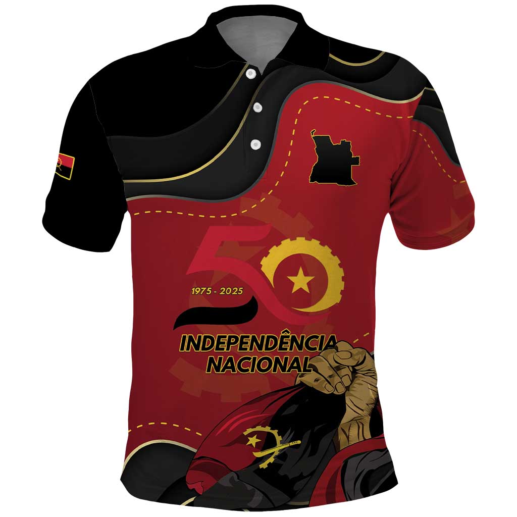 Personalized Dia da Independencia de Angola Polo Shirt Virtus Unita Fortior - African Pride